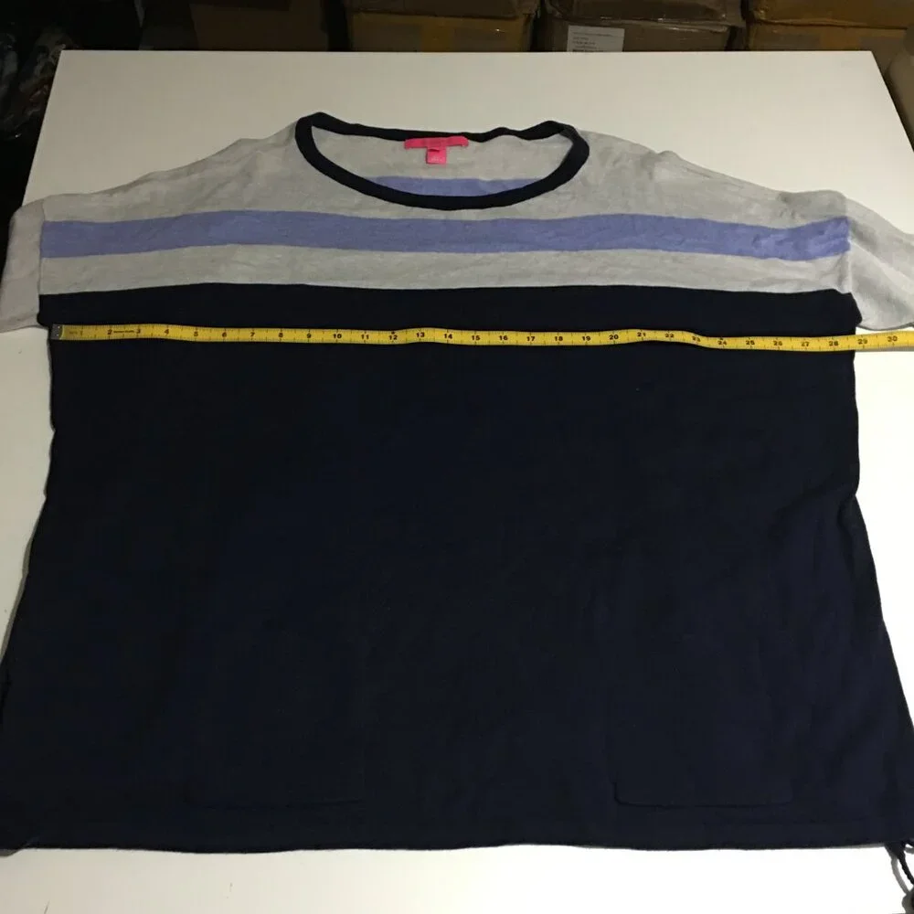 Lilly Pulitzer Elba Coolmax oversized Sweater Pancho in True Navy Size XL - Picture 8 of 12